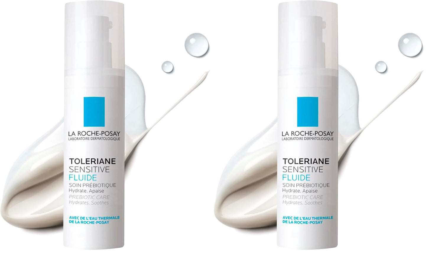 La Roche-Posay Toleriane Sensitive Fluide Protective Moisturizer,Lightweight Oil-Free Face Moisturizer,For Sensitive Skin,(Pack of 2)
