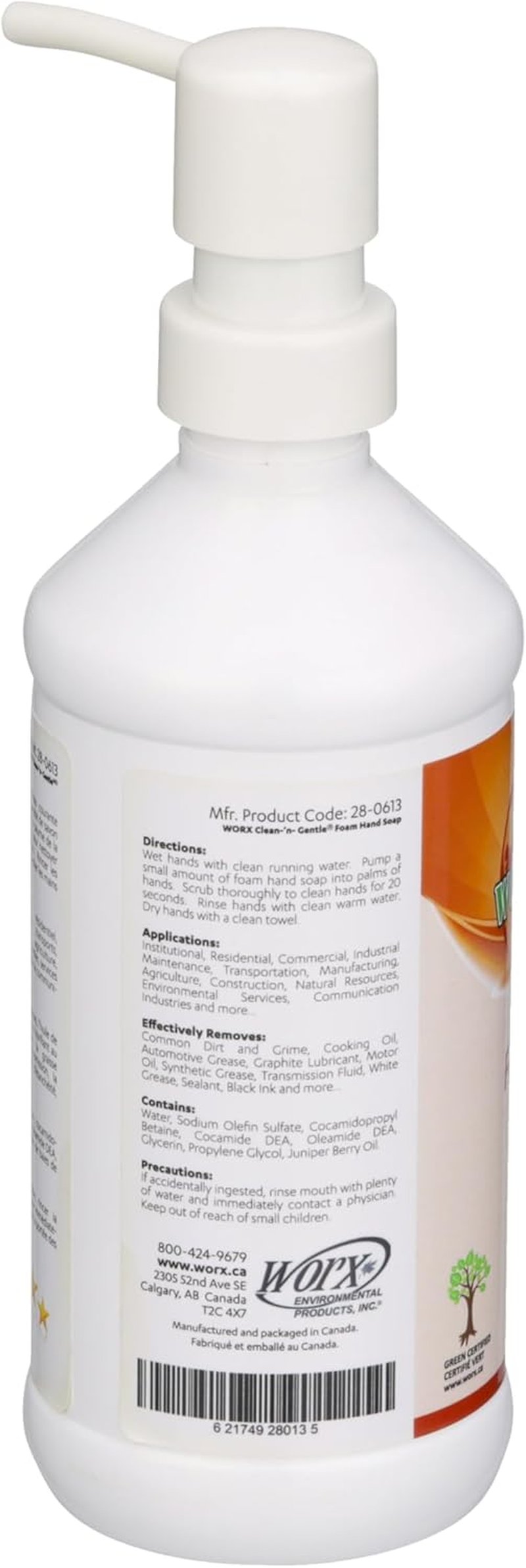 Worx Clean-'n'-Gentle Foam Hand Soap - 13 oz. | Rich Lather, Silky Smooth, Light Juniper Berry Fragrance