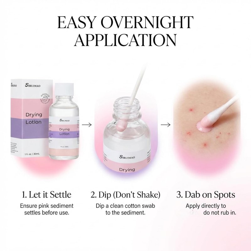 Overnight Drying Lotion - Fast-Acting Bi-Phase Pink Spot Treatment with Calamine & Tea Tree Oil | 1 fl oz