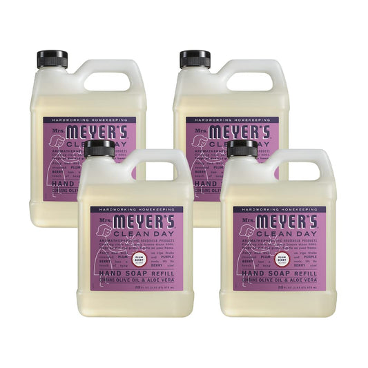 Mrs. Meyer's Clean Day Plum Berry Hand Soap Refill - 33 Fl Oz | Pack of 4