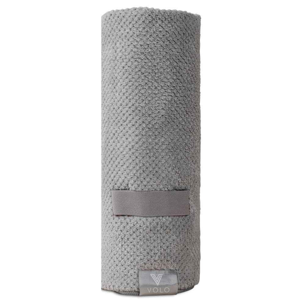 VOLO Hero Hair Towel | Ultra Soft, Super Absorbent, Quick Drying Nanoweave Fabric | Reduce Dry Time by 50% | Towel Wrap for All Hair Types | Reusable Packaging (Luna Gray - Reusable Tote)
