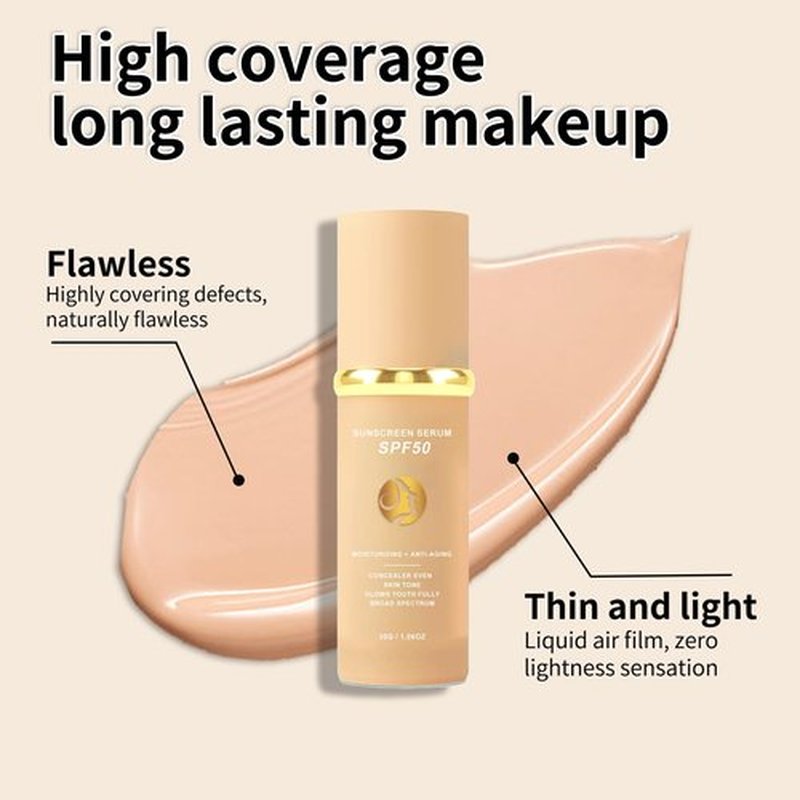 Biological Mimic Foundation 4 in 1 - Medium Spectrum with SPF 50+, Hydrating Color Changing Foundation Light Spectrum,Waterproof Foundation Create Natural Makeup (2pcs, 1oz)