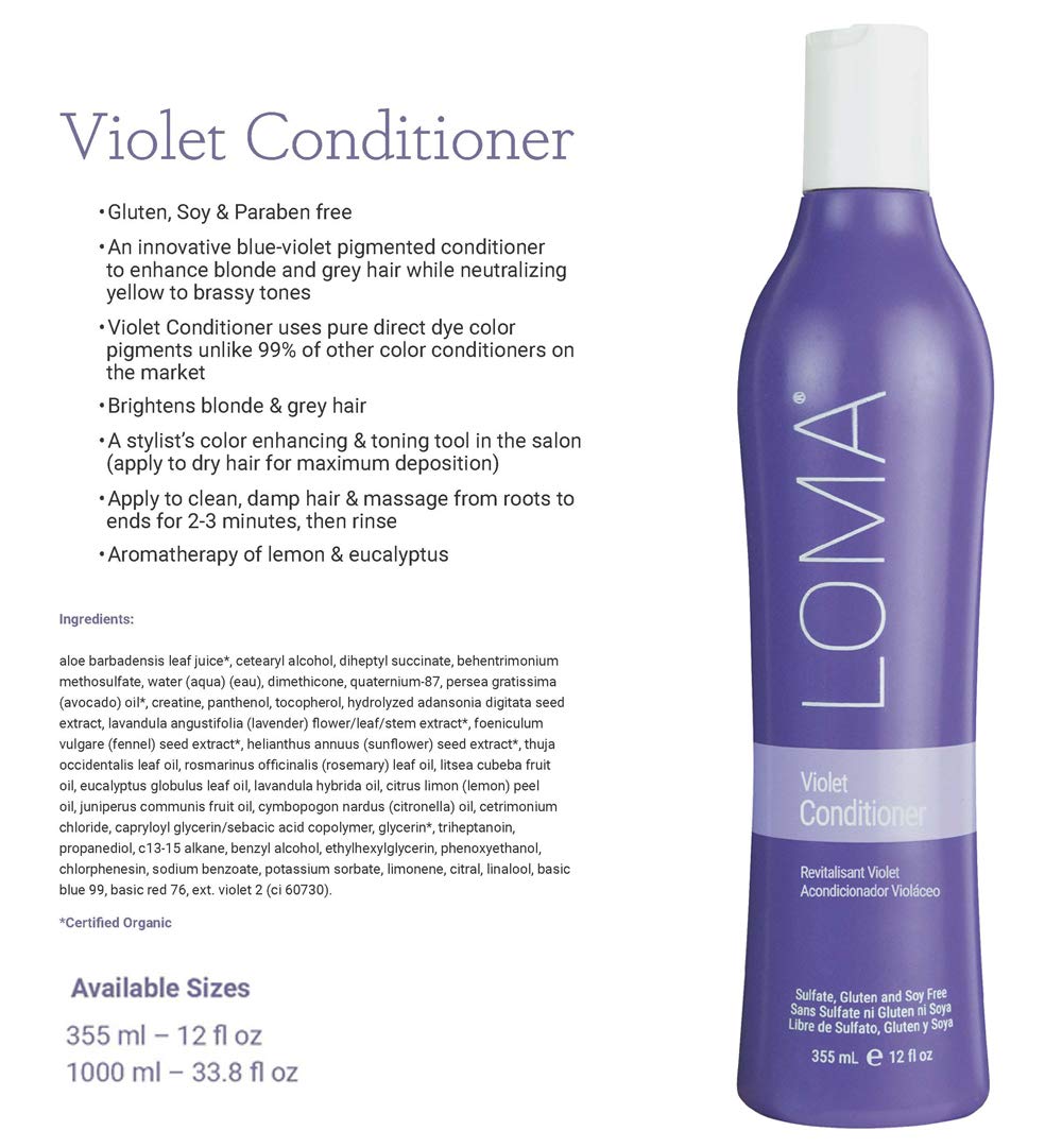 LOMA Violet Conditioner 12 ounce (Sulfate, Gluten and Paraben Free)