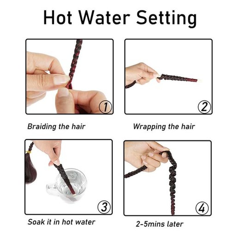 Liang Dian Pre-Stretched Braiding Hair 22 inch 6 packs Hot Water Setting Synthetic Hair Crochet Braiding Hair Extension (Ombre Brown)