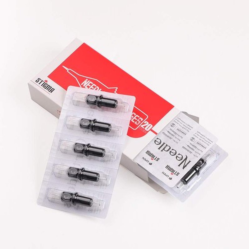 STIGMA #10(17RM) Bugpin Disposable Tattoo Needle Cartridges with Membrane Safety Cartridges for Tattoo Artists Curved/Round Magnum Shader Soft Edge 20Pcs Standard Pack EN05-20-1017RM