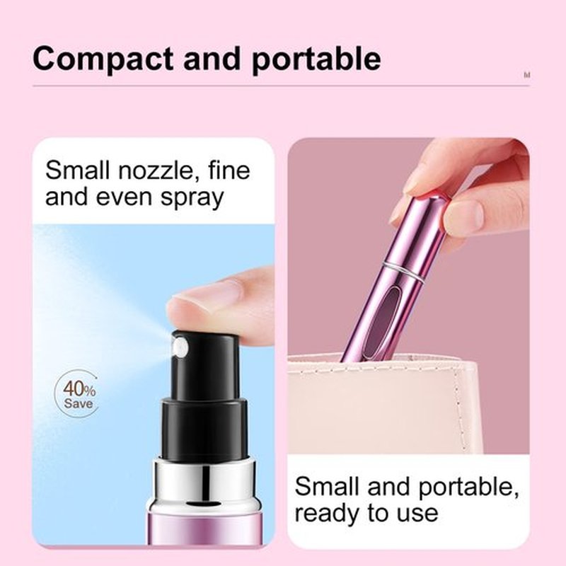 Yamadura Portable Mini Refillable Perfume Atomizer Bottle Refillable Spray, Atomizer Perfume Bottle, Scent Pump Case, Perfume Atomizer Refillable Travel (5ml, 4 Pack)(Red, Rose Red, Purple, Green)