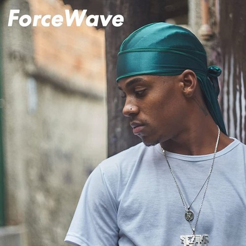 ForceWave Silky Durag for Men Wave Cap Satin Dorag for Men Women 360 Wave Green
