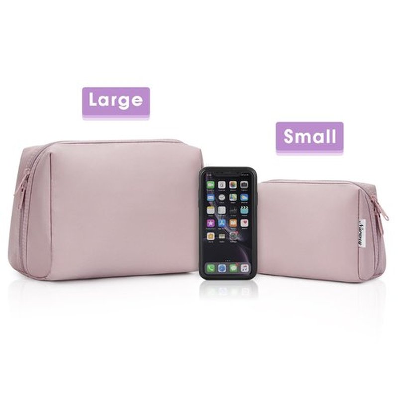 Large Makeup Bag Zipper Pouch Travel Cosmetic Organizer for Women (Large, Dusty Rose)