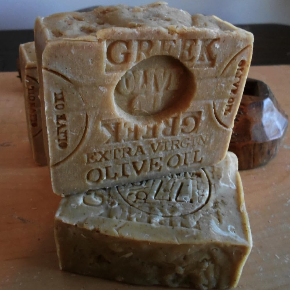 Greek Extra Virgin Olive Oil Soap with Mediterranean Sea Salt Bar With Organic Grass - Fed Beef Tallow Natural Soap Handmade !