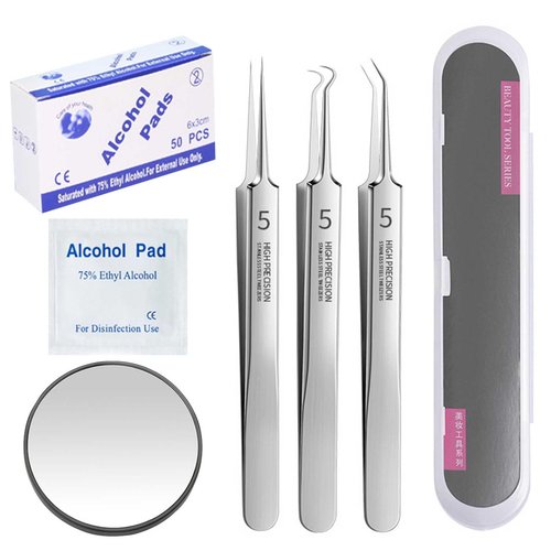 Usiveinborn Blackhead Remover, Usiveinborn Tweezers, Professional Facial Blackhead Remover Tweezers, Stainless Steel Blackhead Tweezers Professional Tool Set, Blackhead/Pimple Extracto (3PCS)