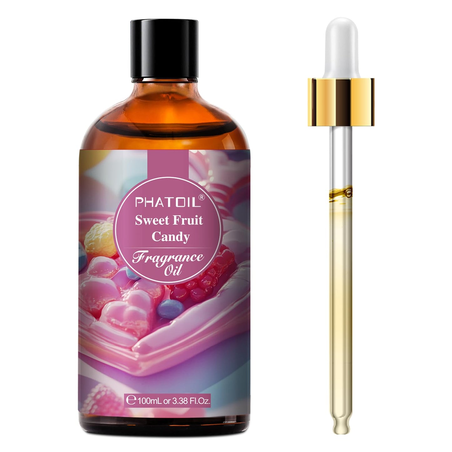 PHATOIL 3.38FL.OZ Sweet Fruit Candy Fragrance Oils for Aromatherapy, Essential Oils for Diffusers for Home, Perfect for Diffuser, Yoga, Skin Care, DIY Candle and Soap Making - 100ml