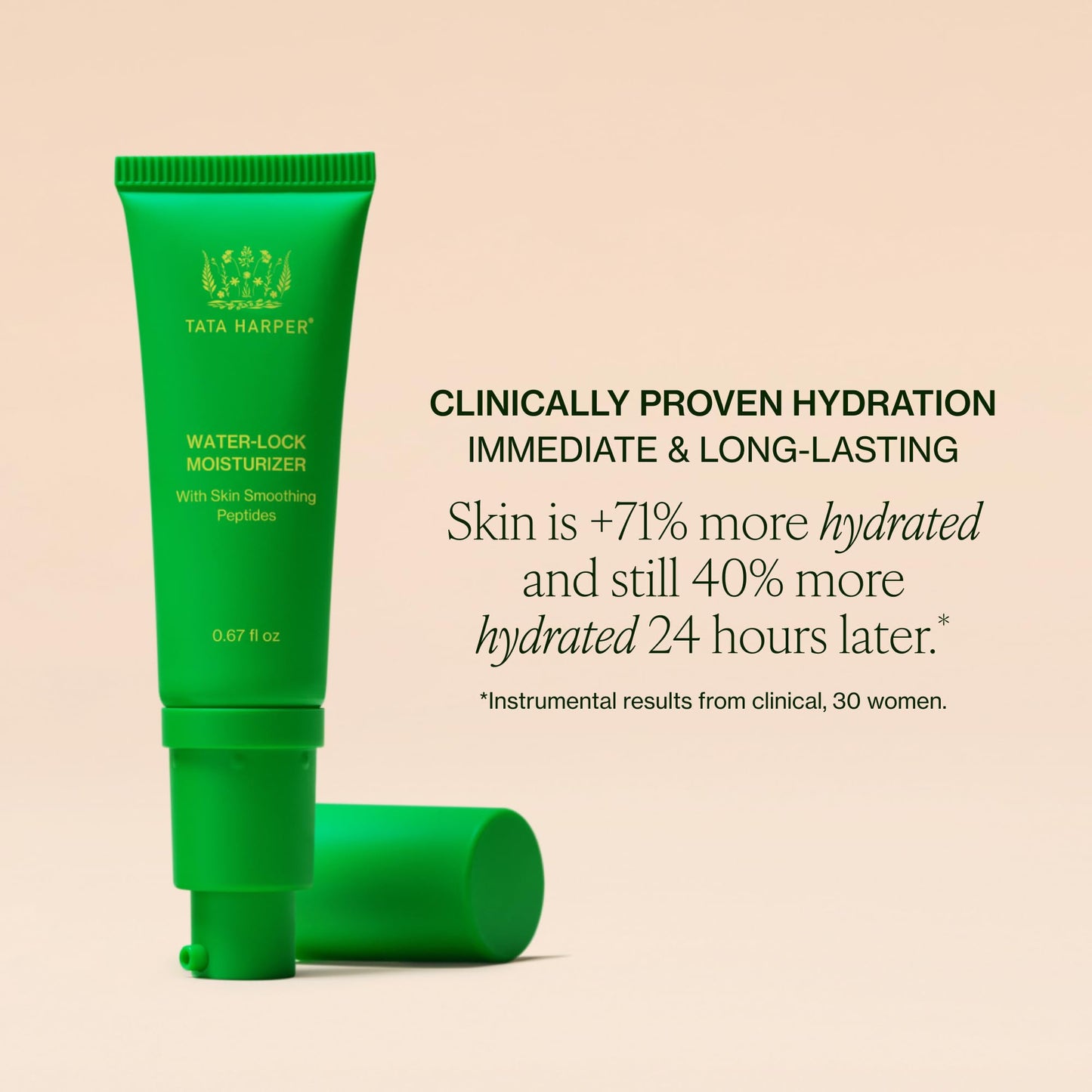 Tata Harper Water-Lock Moisturizer | Gel-Cream with Hyaluronic Acid | Hydrates, Plumps & Smooths | Clinically Proven Natural Skincare for Dryness, Uneven Texture, Lack of Radiance, 20ml