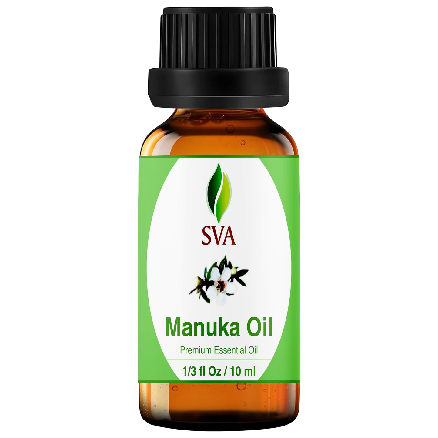 SVA Manuka Essential Oil – 1/3 Fl Oz – 100% Natural Manuka Oil - for Diffuser, Hair Care, Face, Skin Care, Aromatherapy, Scalp and Body Massage, Soap and Candle Making