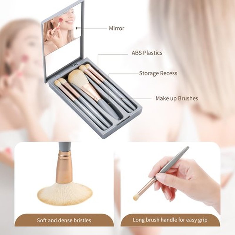IRYCSSCE Travel Makeup Brush Set, travel make up brushes sets mini eye shadow kits small size eyeshadow case eyes makup brushed makeuo soft brushs basic cosmetic profesional tools (Sky Blue)