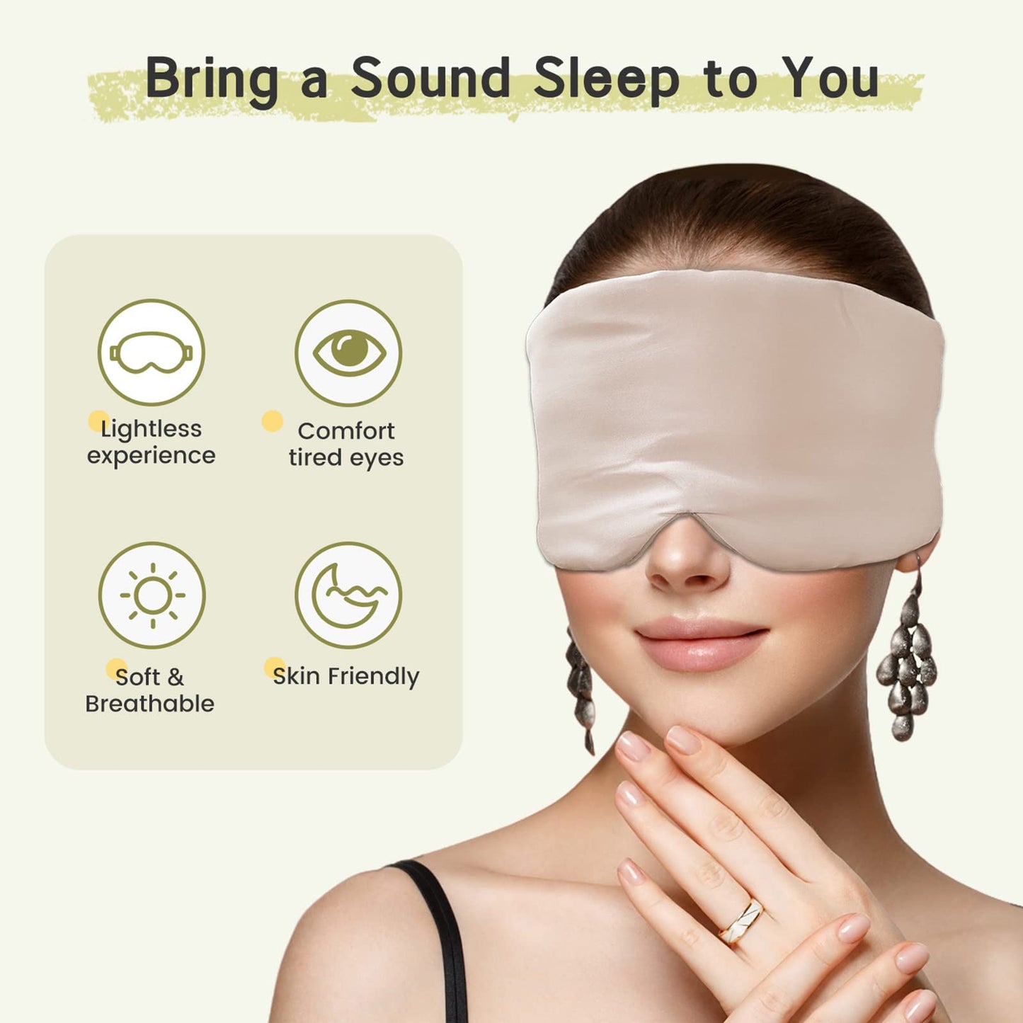 iCooBreeze 100% Handmade Bamboo Sleeping Eye Mask for Women for Men,Night Masks,Organic Sleep Mask,Blockout Eye Mask for Sleeping,Large Size Adjustable