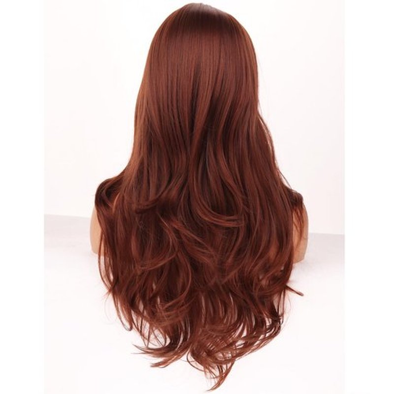 BERON Ginger Orange Wigs Long Wavy Wig for Women Natural Auburn Girls Heat Resistant Synthetic Hair Wigs for Cosplay Party Daily or Used