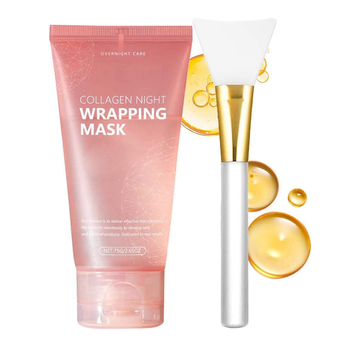 Collagen Mask – Collagen Night Wrapping Mask, Peel-Off Overnight Sleeping Mask for Hydrating, Smooth, Refreshed Skin, Easy Peel Skincare, 2.54 fl oz (1 Pack)