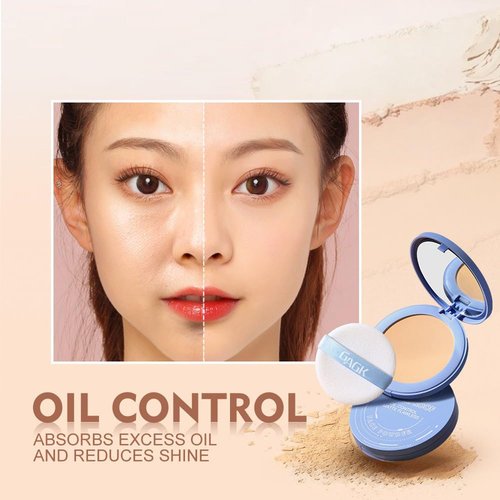 Oil Control Face Pressed Powder, Matte Perfection Pressed Powder, Waterproof Long Lasting Lightweight Finish Setting Face Powder, Cruelty-free, 0.35Oz (03# Pure beige, One Size)
