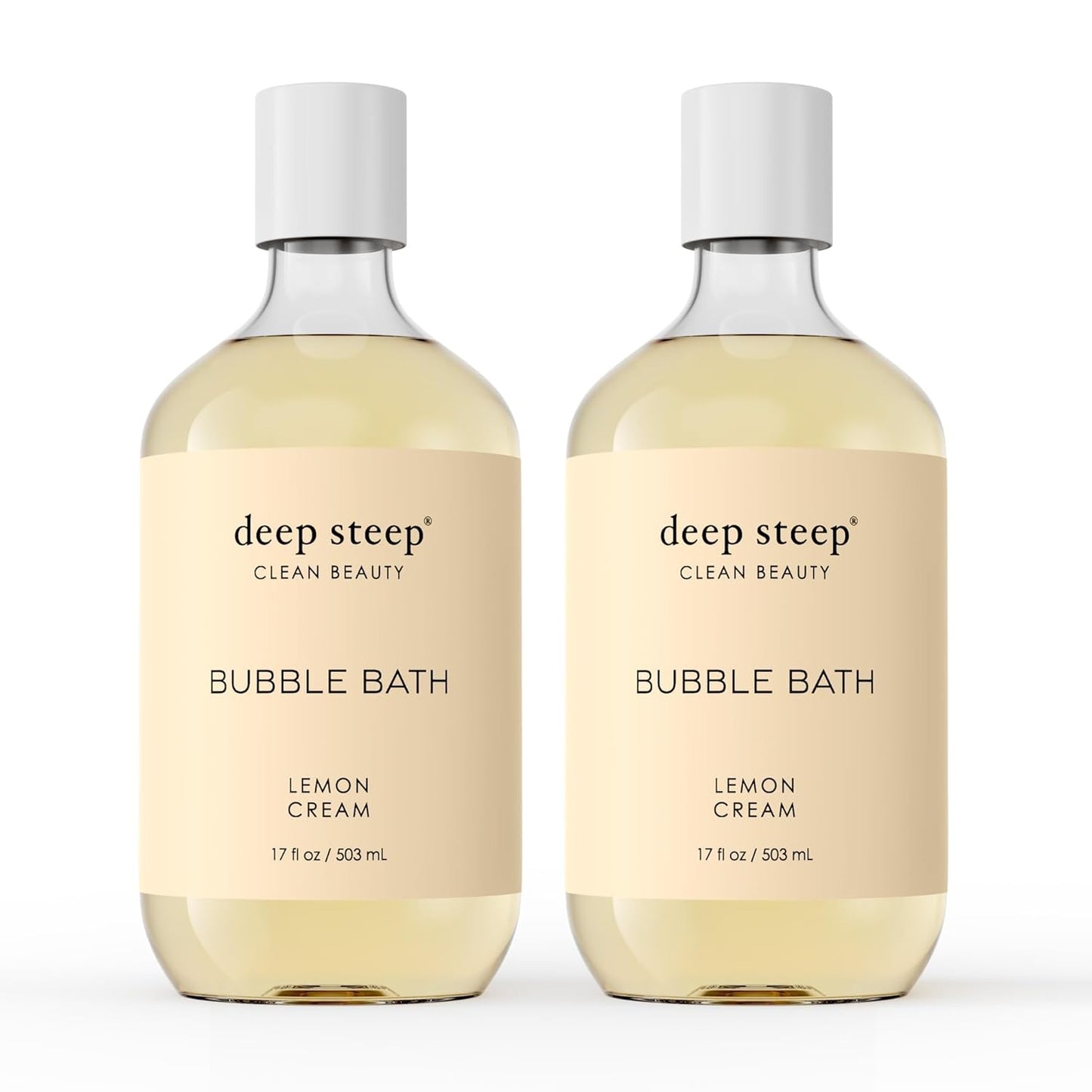 Deep Steep Bubble Bath, Lavender Chamomile, 17 oz (Pack of 2) – Soothing Soak with Shea Butter, Argan Oil, Aloe Vera & Coconut Oil – Vegan, Sulfate-Free, PH-Balanced Clean Beauty