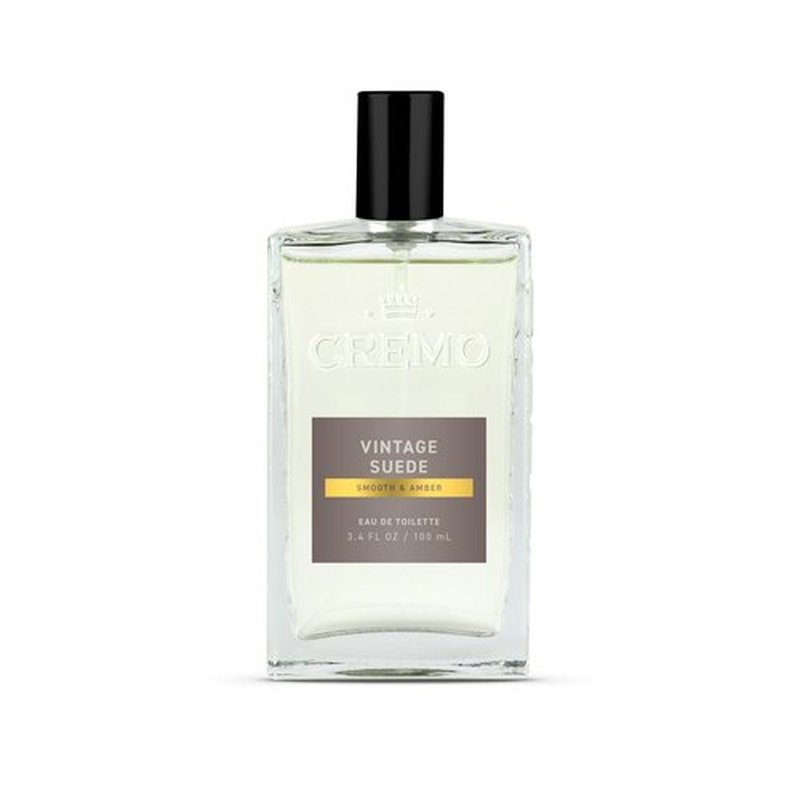 Cremo Cologne for Men - Vintage Suede Mens Cologne Spray- A Combination of White Moss, Rich Amber, and Smooth Suede, Fragrances For Men, 3.4 Fl Oz