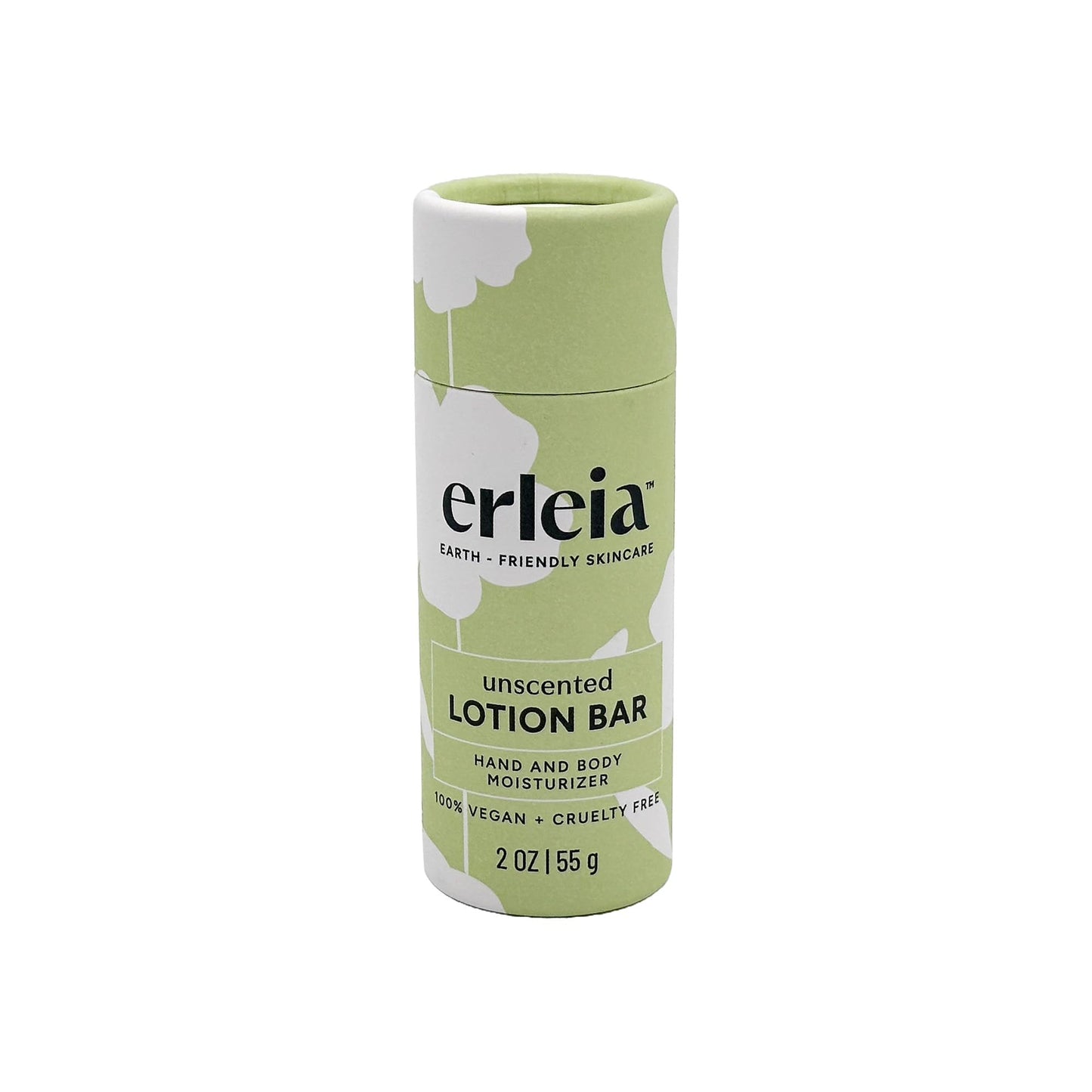 Erleia Travel-Friendly Lotion Bar, Vegan Cruelty-Free Plastic-Free, Sustainably Sourced Ingredients, Solid Moisturizer for On-the-Go Skincare, Unscented