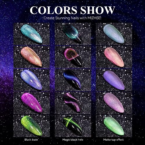 MIZHSE Glitter Gel Nail Polish, Diamond Gel Polish Set, Sparkly Shiny Gel Nail Art Varnish Manicure Kit, Soak Off LED Lamp, for Beginners DIY at Home (Glitter Polish Set)