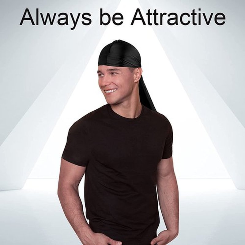 6PCS Silky Durags for Men Wave, Satin Doo Rags for 360, 540, 720 Waves