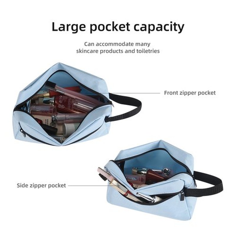 Icramsy Travel Toiletry bag Toiletry bag for women men Hanging toiletry bag Cosmetic bag Travel accessories for Women Men (Sky blue)