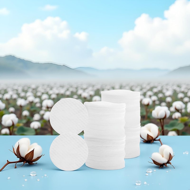 150 Pcs White Soft Facial Pads Round Shape Face Cleansing Pads, Disposable Non-Woven Fabric, for Makeup Removing Blending and Skin Toner Applying Cotton Balls and Swabs, 2.36 Inches
