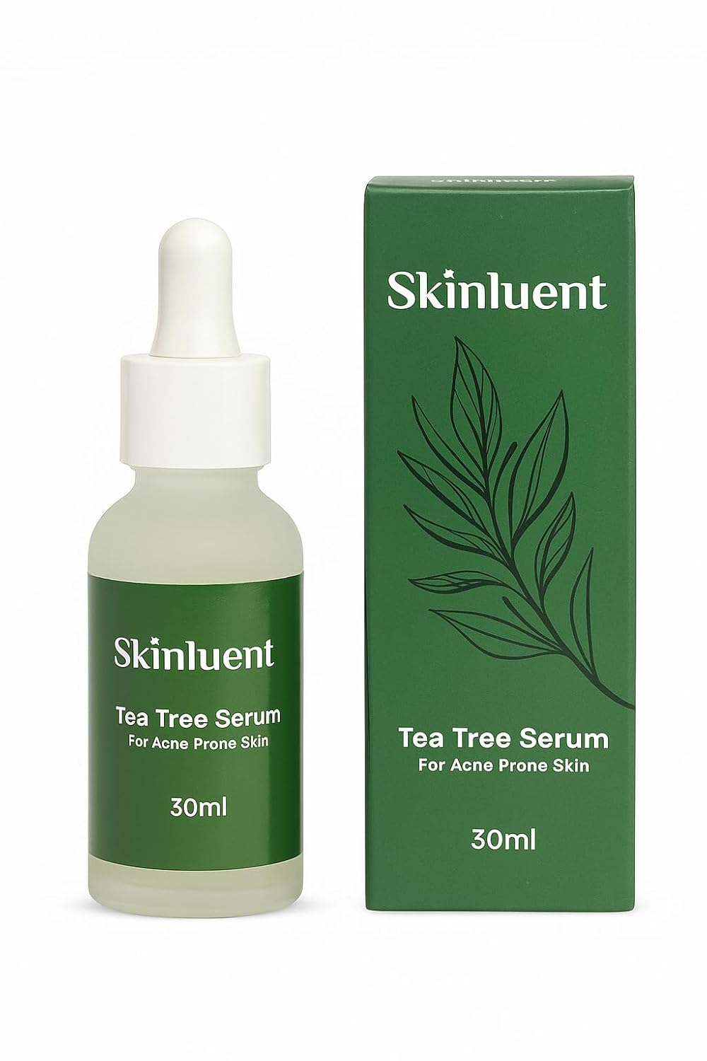 Skinluent Tea Tree Face Serum for Acne Prone Skin with Active Ingredients Tea Tree Oil, Salicylic Acid and Centella Asiatica, 30ml