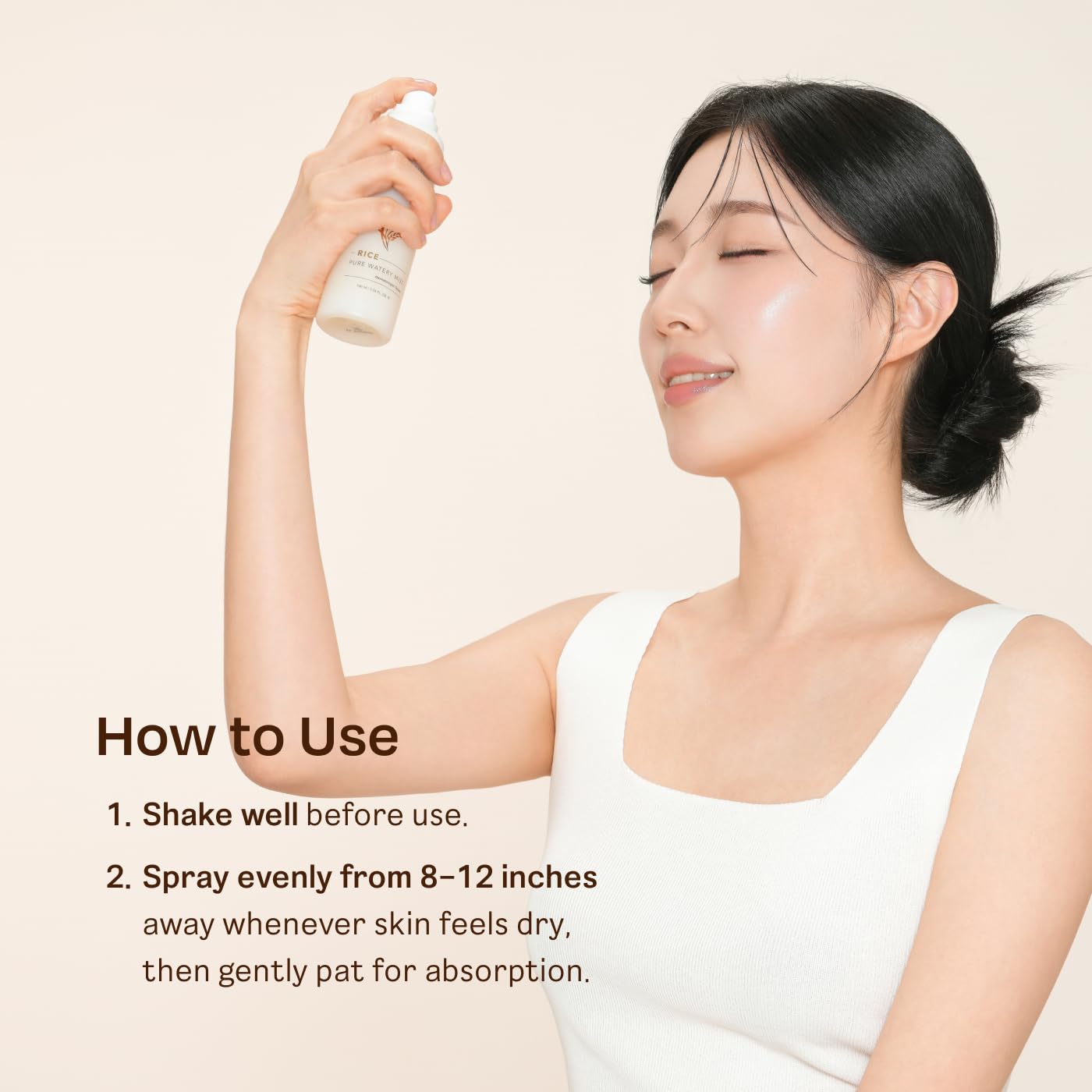 THANKYOU FARMER Rice Pure Watery Mist, Hydrating Face Spray Mist, Skin Barrier Care, Non-Sticky Facial Moisturizer, Ceramide NP Cholesterol & Fatty Acid, Korean On-the-Go Skin Care, Vegan, 3.38 Fl Oz