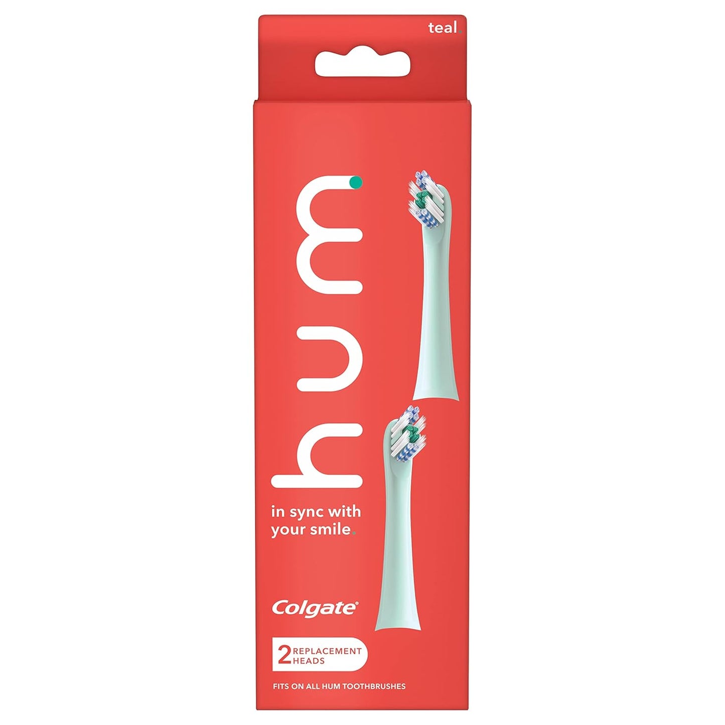 Colgate Hum Connected Smart Battery Toothbrush Refill Head, Blue, 2 Pack