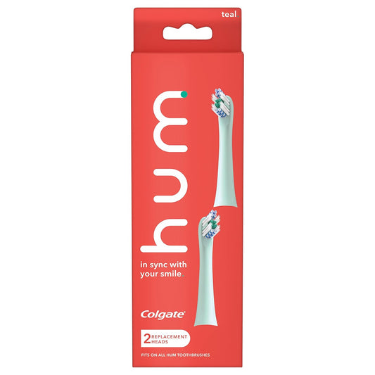 Colgate Hum Connected Smart Battery Toothbrush Refill Head, Blue, 2 Pack