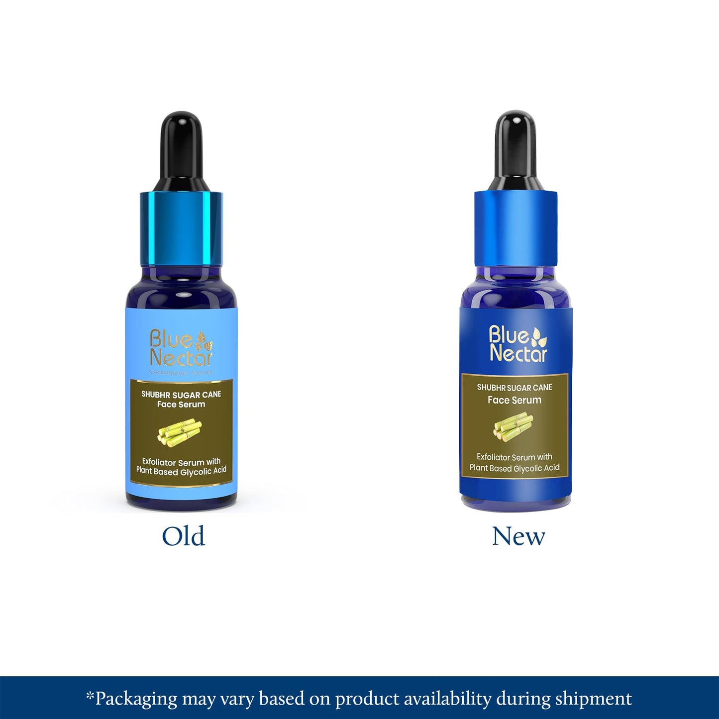 Blue Nectar AHA Exfoliating Face Serum with Plant Based Glycolic Acid from Sugarcane for Deep Exfoliation|AHA Peeling Solution for Blackheads & Tan Removal|10 Min Facial Exfoliation (14 Herbs,1Fl Oz)