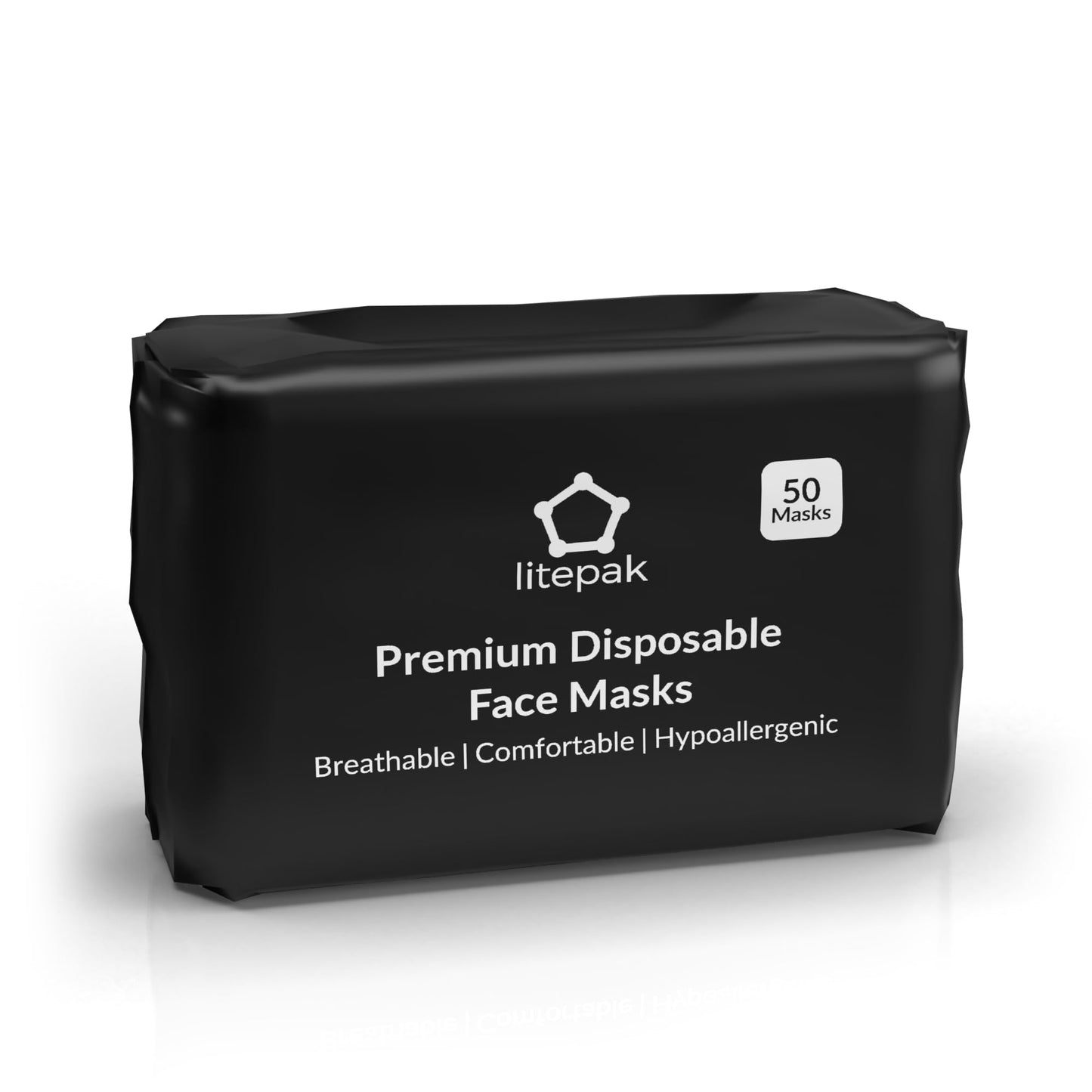 Litepak - 1,000 PCS - Disposable Face Masks for Home & Office - Breathable & Comfortable Filter (Black)