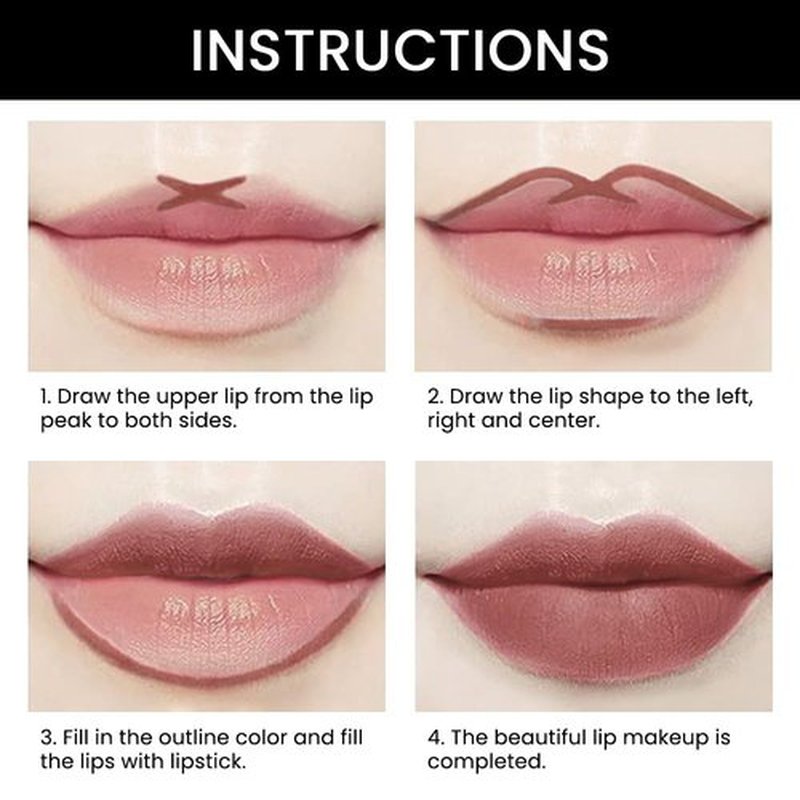 HHLTOH Nude Brown Velvet Matte Lip Liner and Lipstick Combo Set Kit for Women, DNM Magic 24 Hours Lipstick and Lip Liner Makeup Set Stain Long Lasting Waterproof labial Care Cruelty-free, 48#