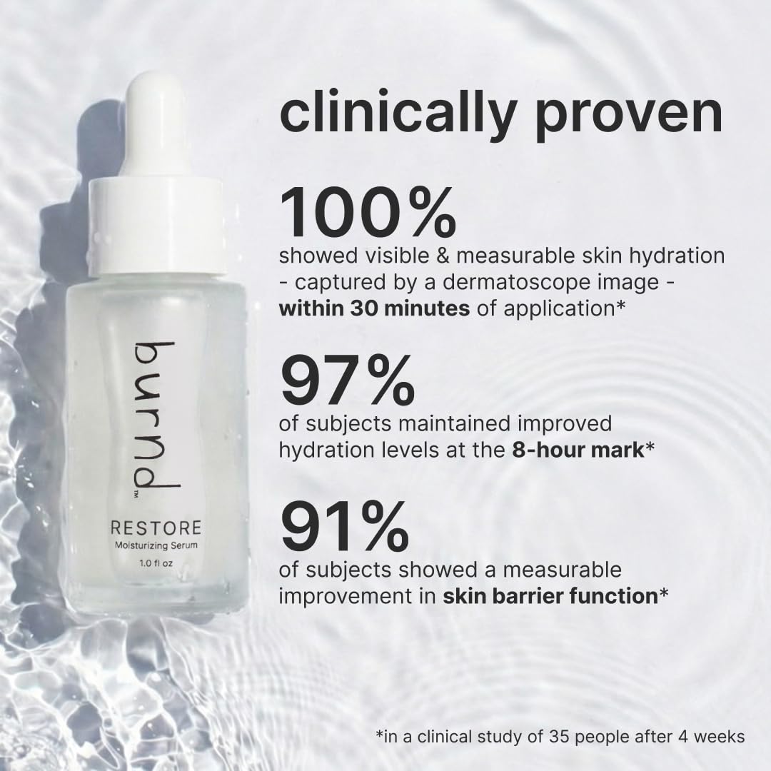 burnd. Microbiome Restoring Face Serum Barrier Repair Moisturizer, Hydrating Facial Serum, organic, Non-Comedogenic, Plant-Based, Preservative-Free Skincare, 1 fl oz