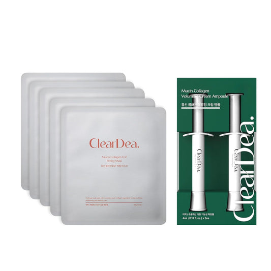 Mucin Collagen Duo - Hydrogel Mask & Voluming Cream Ampoules for Hydration & Elasticity | 5 Sheets & 2 Count