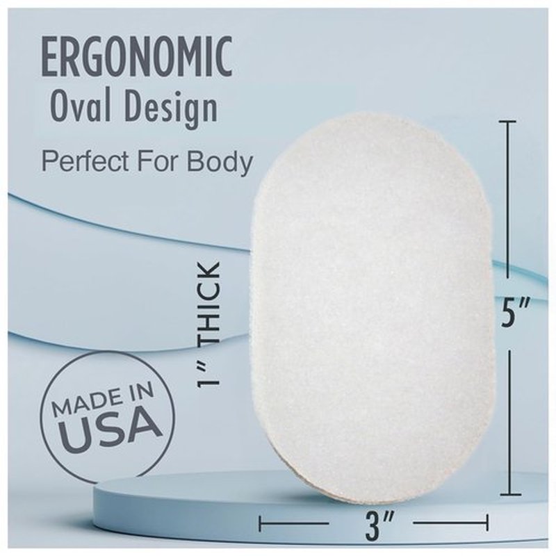 HartFelt Bath Sponges for Shower | Oval Body Wash Scrubber for Exfoliating Skin | Clean and Refresh Body, Back & Arms | Chemical-Free Body Sponge | Made in USA - Pack of 6