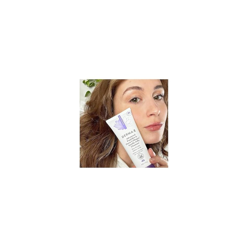 Derma-E Advanced Peptides Vegan Collagen Cleanser - Brightening Face Wash for Hydration & Anti-Aging | 4 Oz (Pack of 2)
