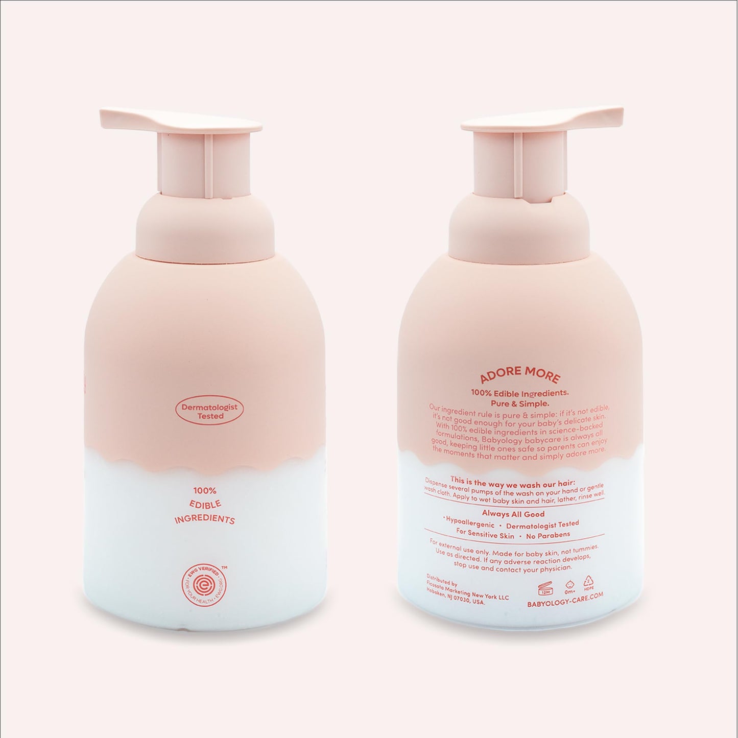 Babyology - 100% Edible Ingredients - All Natural Baby Wash and Shampoo Lavender + Organic Baby Lotion SET - 12 FL OZ Good for Sensitive Skin or Eczema - Non Toxic - Fragrance Free (Set of 2)