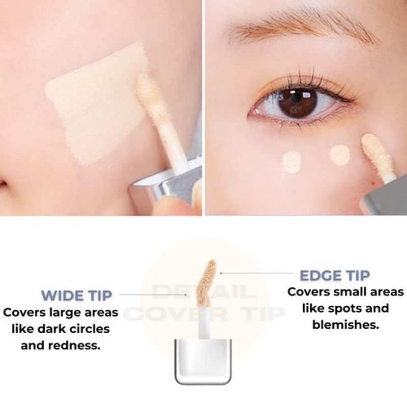 ABOUT TONE Skin Layer Cover Fit Concealer 5 Colors - Ultra Adherence Super Comfort Fit Liquid Concealer 24 Hours Long-Lasting Lightweight Coverage Vegan Korean Face Makeup (21 WARM LIGHT, 0.2)