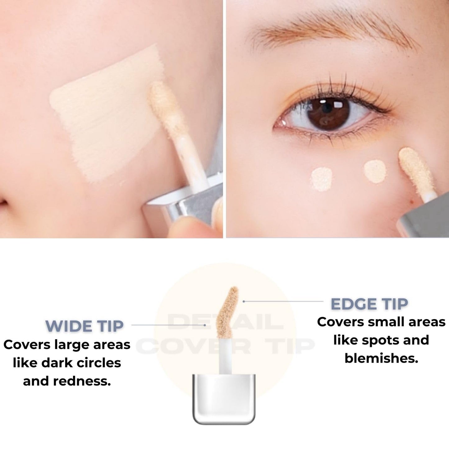 ABOUT TONE Skin Layer Cover Fit Concealer 5 Colors - Ultra Adherence Super Comfort Fit Liquid Concealer 24 Hours Long-Lasting Lightweight Coverage Vegan Korean Face Makeup (21 COOL LIGHT, 0.2)