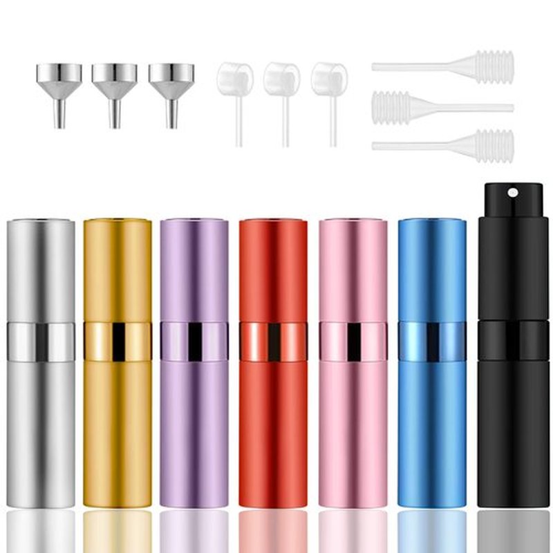 IRON BILL 7 PCS/8ML Portable Perfume bottles, Mini Empty Refillable Cologne Atomizer, Pocket Travel Perfume Liquid Sprayer