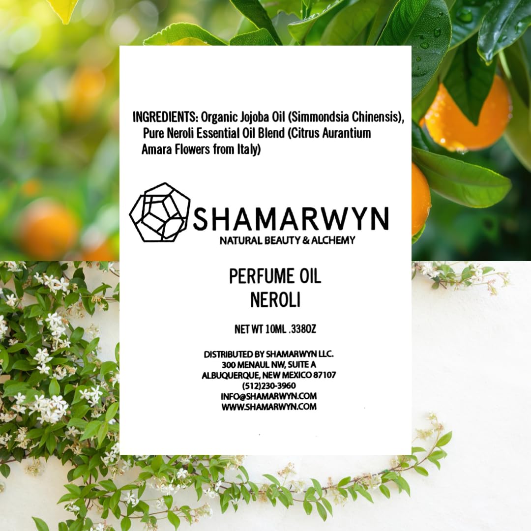 shamarwyn Neroli Perfume Oil, Natural Organic, Botanical, Pure Essential Oil Blend Roll-On 10ML
