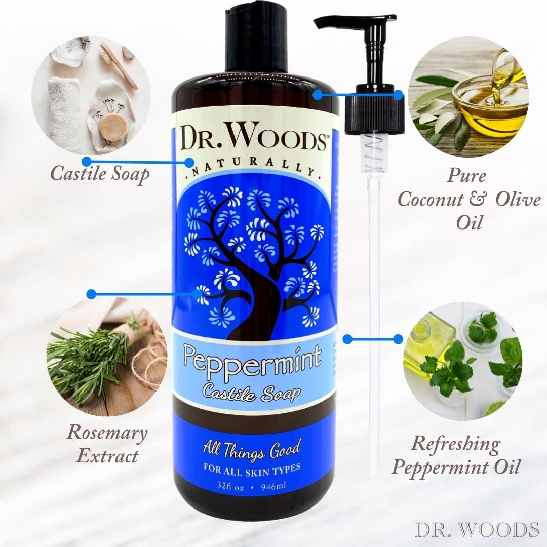 Dr. Woods African Black Castile Soap - Moisturizing Liquid, 32oz (2-Pack)