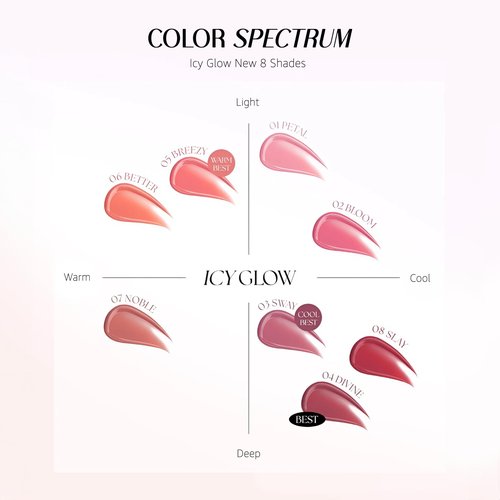 MUZIGAE MANSION Icy Glow Lip Tint – (Vegan Collagen), Long Lasting, (No-Stain), Hydrating Gloss, Matte Finish, (K-Beauty) Makeup, Red & Tinted Shades (05 BREEZY, 0.18 Fl oz)