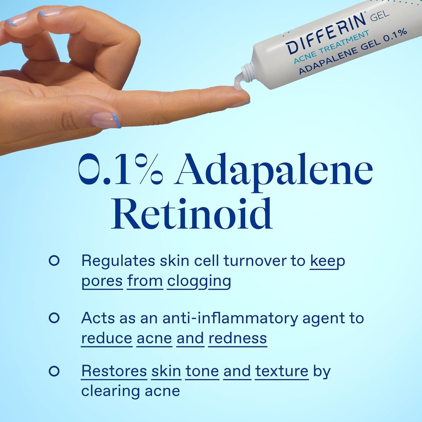Differin Acne Treatment Gel & Power Patch Set - 36 Acne Patches (18 Large, 18 Small) with 0.1% Adapalene - Perfect Mother's Day Gift