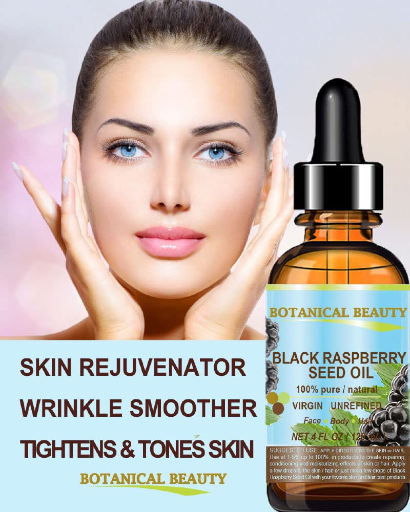 Botanical Beauty BLACK RASPBERRY SEED OIL 100% Pure Natural Undiluted Virgin Unrefined Cold Pressed Carrier Oil for Face, Skin, Hair, Lip, Nails (0.5 Fl Oz 15 ml)