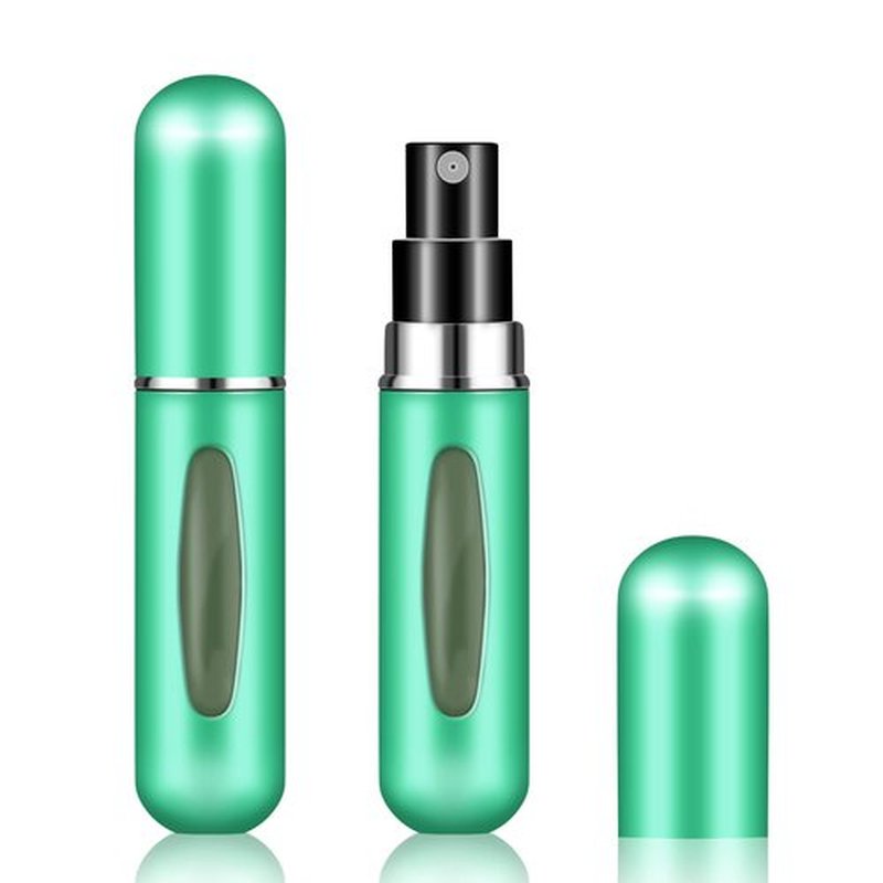 Fivexing 2Pcs Refillable Perfume Atomizer Bottles，Portable Mini Separate Perfume Bottle，Travel and Outings Spray Boxes Dispensers 5ml/0.2oz(Green)
